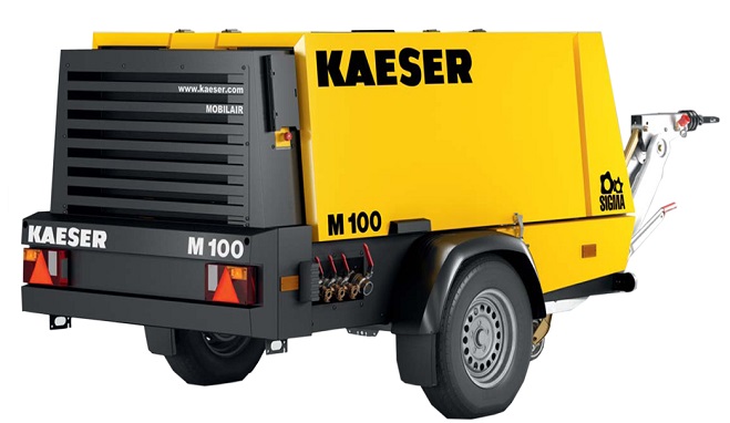 Used 360 CFM Portable Diesel Air Compressor Kaeser M100